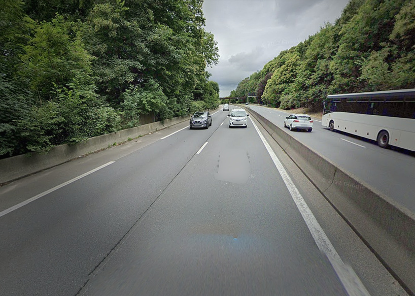 L'accident est survenu sur la D6382, entre Harfleur et Octeville, à hauteur du parc de Rouelles. Le piéton circulait sur la bande d'arrêt d'urgence quand il a été percuté" - Illustration © Google Maps
