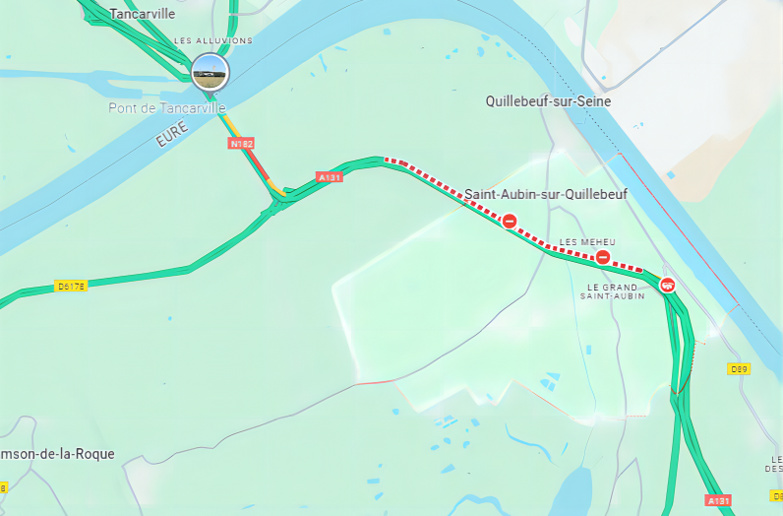 Eure. Collision entre deux voitures  sur l'A131 : un homme héliporté en urgence absolue au CHU de Rouen