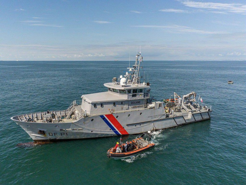 Le patrouilleur des douanes Jacques Oudart Fourmentin (JOF) - Photo publiée par la préfecture maritime sur X