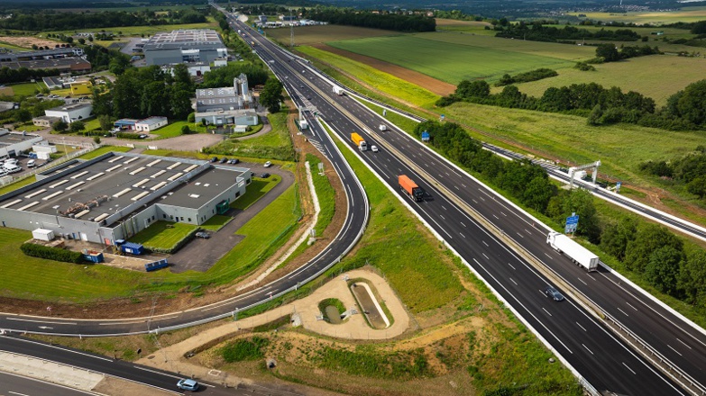 Les travaux de construction initiés en février 2022 se sont achevés en juin 2024. Photo © Drone Press pour Sanef