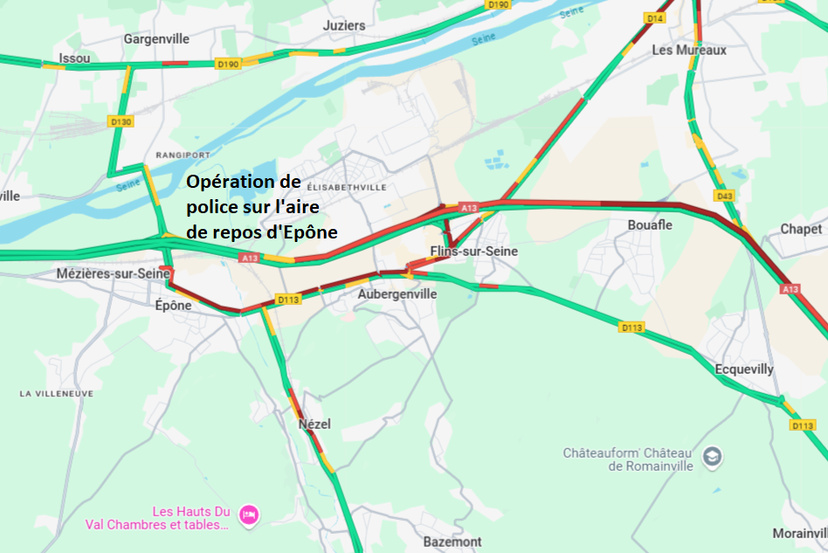 Opération de police sur l’A13 : la circulation est fortement perturbée entre Poissy et Mantes