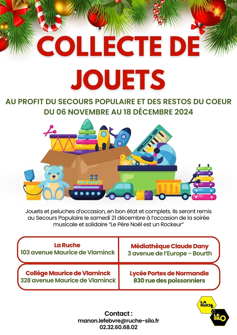 Verneuil-sur-Avre : La Ruche et le Silo organisent une collecte de jouets au profit des familles démunies 