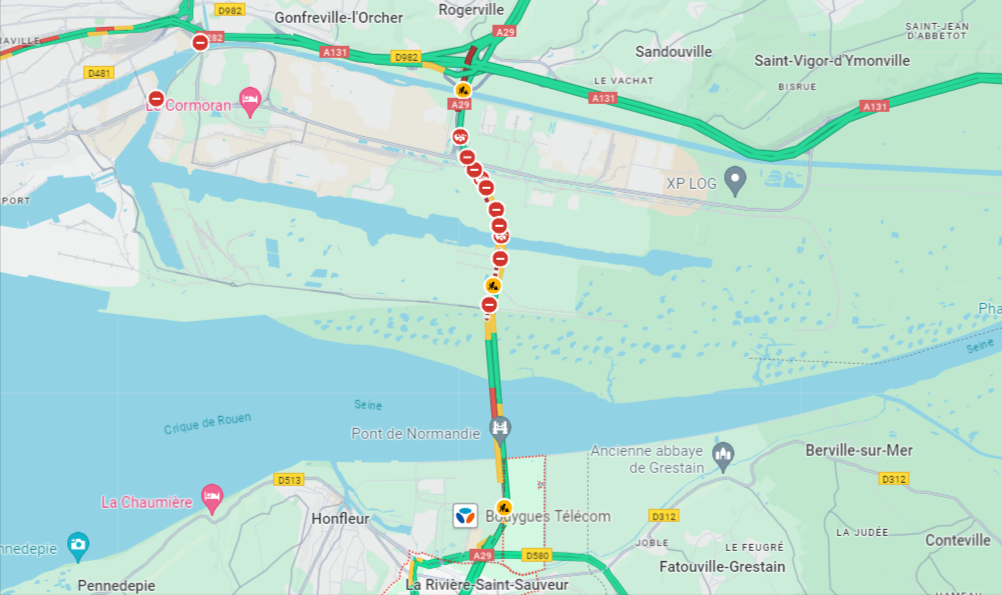 Six véhicules sont entrés en collision sur le viaduc du Grand Canal  sur la N 1029 -