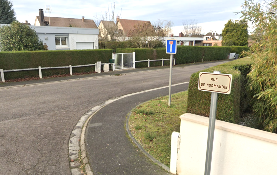 Les habitants de deux pavillons de la rue de Normandie ont été évacués. Leur relogement provisoire est prévu par la mairie - Illustration © Google Maps