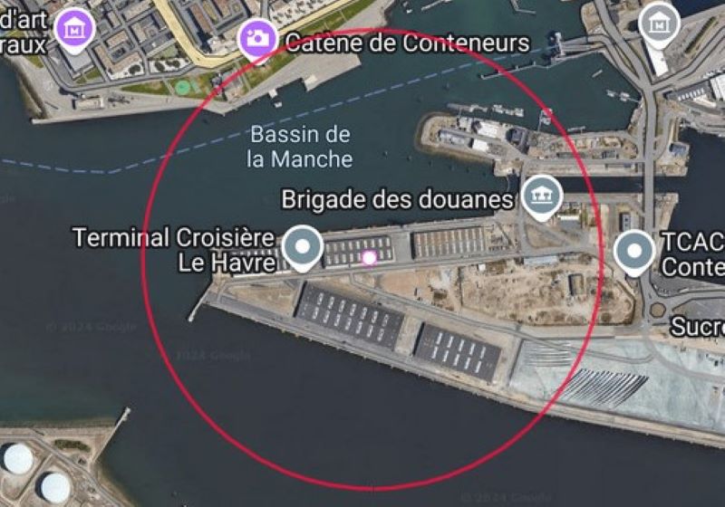 Un périmètre de séucrité de 400 mètres sera instauré autour de l'engin explosif - Document Préfecture de la Seine-Maritime