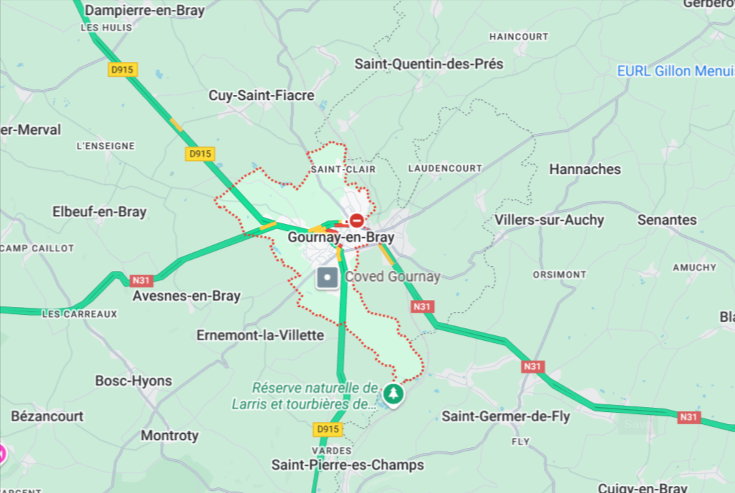 La RN31 est couypée à Gournay-en-Bray