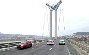 Rouen : travaux de nuit et restriction de circulation sur le pont Flaubert à Rouen du 17 au 21 mars