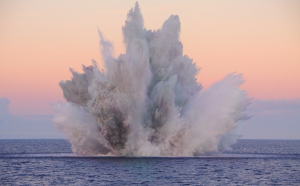 Une mine allemande contenant 850 kg d'explosif détruite en baie de Seine