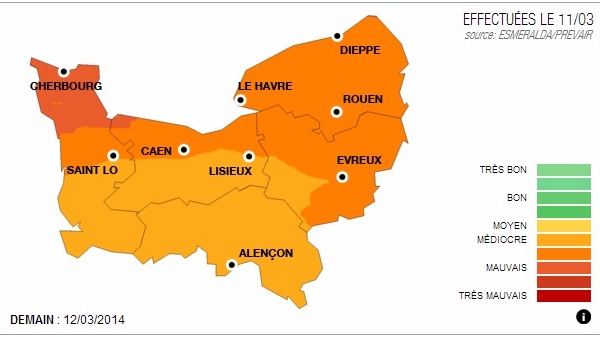 Pollution de l'air en Normandie : ça continue ce mercredi