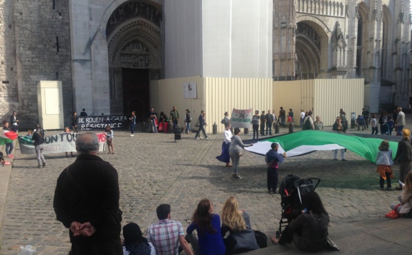 A Rouen, une quarantaine de manifestants en soutien à la Palestine