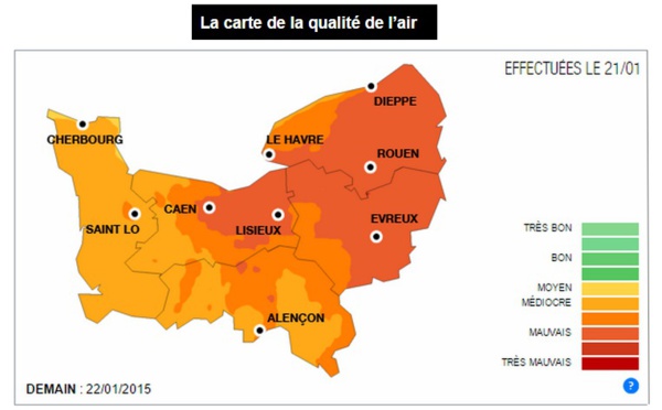 Risque de pollution de l'air par les particules demain jeudi