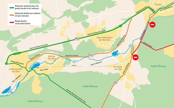 Pose d'un pont-rail sur la déviation d'Evreux : calendrier des opérations 