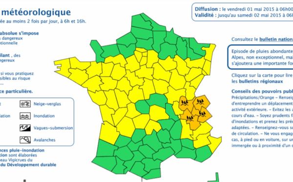 Crue et inondation : la zone Ouest classée en vigilance jaune, sauf la Normandie 