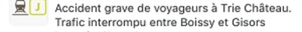 "Accident de personne" : trafic des trains interrompu sur la Ligne J au départ de Gisors (Eure)