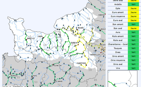 Normandie : la carte des rivières qui menacent de déborder