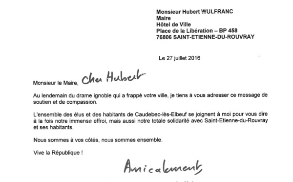 Attentat de Saint-Étienne du Rouvray : messages de soutien de Laurent Bonnaterre 