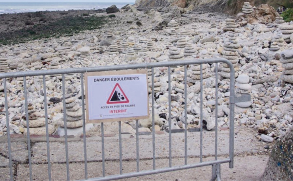 Nouveaux risques d'éboulement : l'accès à la falaise entre Le Havre et Sainte-Adresse interdit  