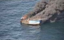 Un navire de pêche en feu au large de Fécamp